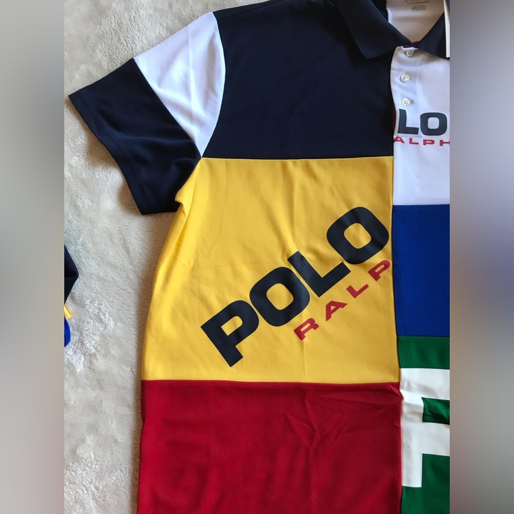 Polo Sport Ralph Lauren Patchwork Performance Shirt - Red, White, Navy - Picture 3 of 13
